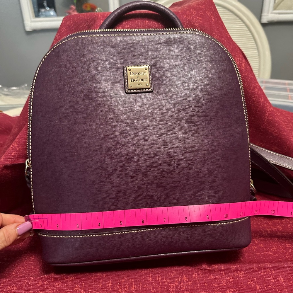 Dooney & Bourke Purple Backpack with Gold Accents - Picture 3 of 7